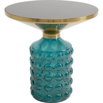 Kare Design Mesa auxiliar azul &oslash;50 cm de vidrio multicolor