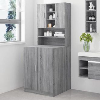 vidaXL Armario Para Lavadora Madera Contrachapada Gris Sonoma Vidaxl