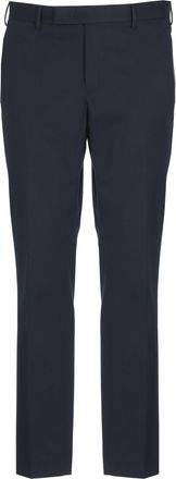 Pantaloni Torino Blue Cotton Straight-Leg Pants