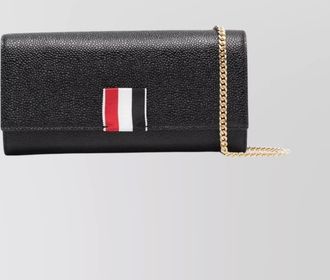 Thom Browne leather shoulder bag logo patch
