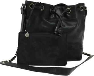 Chanel Pre-owned Leather chanel-bags - Dames - Vintage Tas - Zwart - ONE Size - Vintage