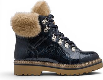Tamaris Womens Blue Faux Leather Warm Winter Ankle Boots - 26264-43