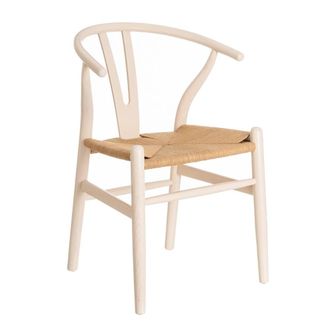 LOLAhome Silla blanca de madera de olmo