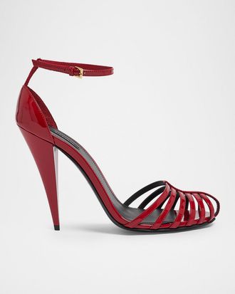 Givenchy 95mm Caged Patent Leather Pumps