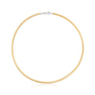 Ross-Simons Italian 4mm Reversible Omega Necklace in 2-Tone Sterling