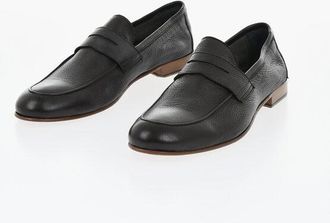 Corneliani Hammered Deer Leather Penny Loafers size 44,5