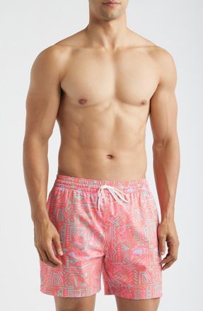 Chubbies Pyramid Poolside Lined 5.5-Inch Swim Trunks in Coral at Nordstrom, Size Xx-Large