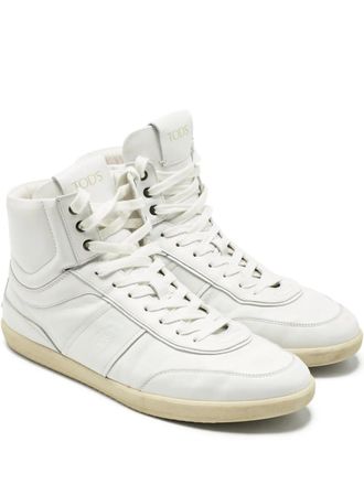 Tod's Leather hi-top sneakers - men - Calf Leather/Calf Leather/Rubber - 44.5 - White