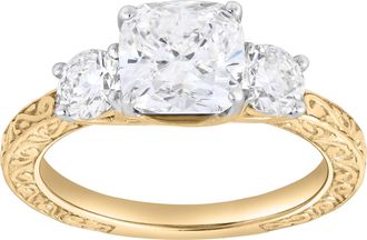 LuvMyJewelry Zarelle 14K Gold 2.65 Ct Cushion Lab Grown Diamond Engagement Ring