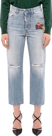Dsquared2 Blue Straight High Rise Jeans
