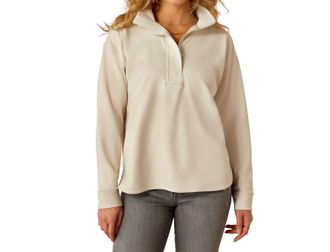 Ariat Breeze Logo Half Zip Sweatshirt In Cream