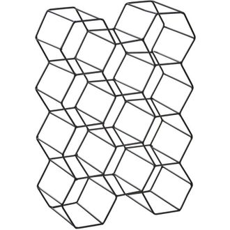 Beliani Beliani - Modern Honeycomb Shape Wine Rack Organizer Iron for Bottles Black Tralee