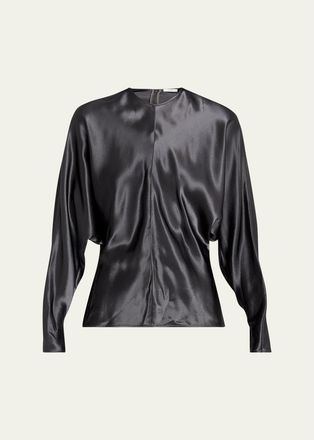 FFORME Sylvie Satin Dolman-Sleeve Top