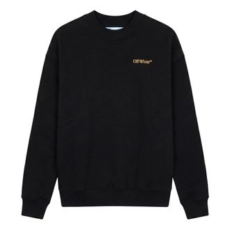 Off-white Comfortabele sweater met grafische applicatie - Heren - Sweatshirts & Hoodies - Zwart - Maat: M Katoen