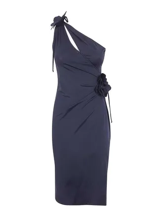 Coperni Asymmetric Mini Flower Gown