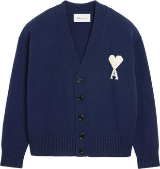 Ami Cardigan mit kontrastierendem Ami De Coeur