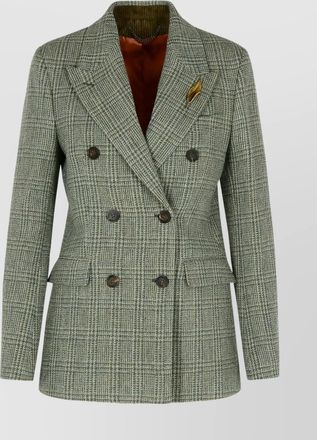 Golden Goose journey structured wool blazer with checkered pattern