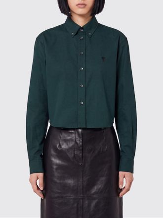 Ami Camicia slim fit in cotone con collo button-down e logo ricamato