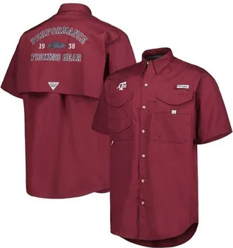 Columbia Mens Columbia Maroon Texas A&M Aggies Bonehead Button-Up Shirt at Nordstrom, Size X-Large