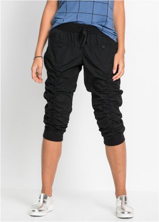 Bonprix 3/4-Hose BONPRIX 3/4-Hose aus reiner Baumwolle, Damen, Gr. 42, N-Gr, schwarz, Obermaterial: 100% Baumwolle, regular fit, Hosen 3/4-Hose, aus Baumwolle