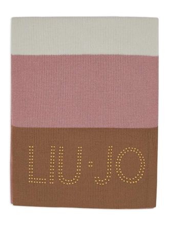 Liu Jo ribbed colour-block scarf - women - Viscose - One Size - Brown