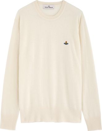 Vivienne Westwood Alex Logo Wool-blend Jumper - Cream - XL