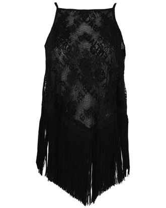 Balenciaga Lace Scarf Fringe Tank Top