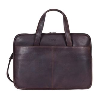 Howard London Oscar Laptoptas - Heren - Laptoptassen - Bruin - ONE Size - Leer - Tassen
