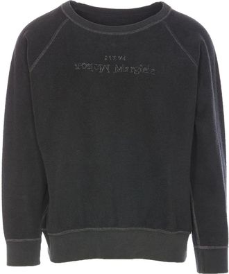 Maison Margiela Felpa con logo ricamato - Grigio