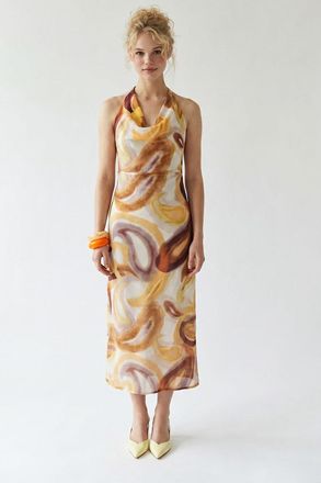 Mixray Abstract Chiffon Midi-jurk