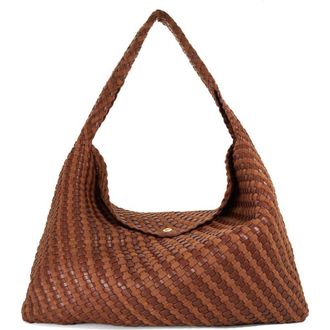 Dune London Deliberate Extra Large Woven Shoulder Bag in Tan at Nordstrom Rack