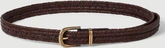 Brunello Cucinelli Stretch braided leather belt in Honey at Nordstrom, Size X-Large