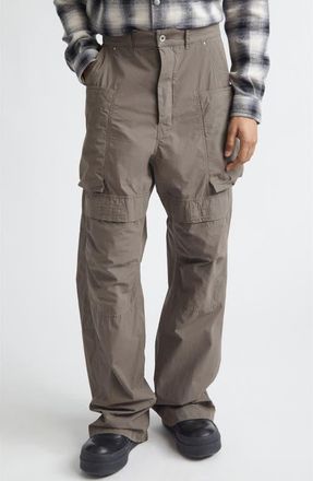 Rick Owens Stefan Cotton Cargo Pants in Dust at Nordstrom, Size 34