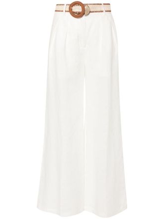 Zimmermann Golden Tuck palazzo pants - women - Cotton/Linen/Flax - 2 - White