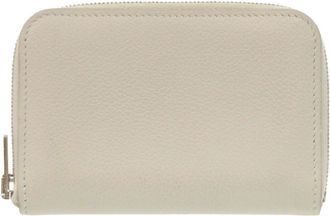 Hermès Gray Evergrain Leather Card Wallet (Pre-Owned)