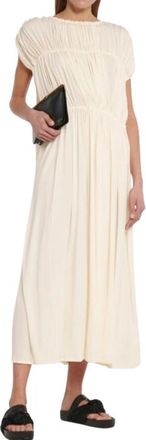 Jil Sander Cream Pleated Dress Size S