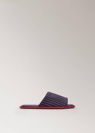 Mango Ciabatta raso stampata navy - Donna - 36 - MANGO