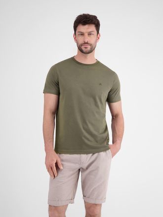 Lerros Kurzarmshirt LERROS, Herren, Gr. XL, gr&uuml;n (aged olive), Obermaterial: 100% Baumwolle, regular fit, Rundhals, Shirts Kurzarmshirt, mit Logostickerei au