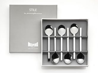 Mepra Stile By Pininfarina Espresso Spoon Set - 6 Pieces in Silver at Nordstrom