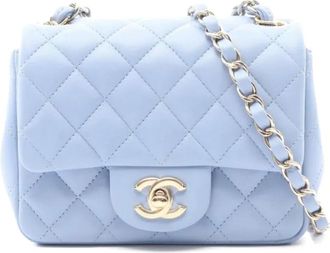 Chanel Borsa a spalla mini matelass&eacute; con catena - Blu