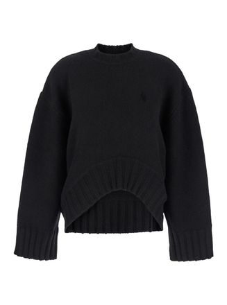 The Attico Black Oversize Sweater In Wool And Cashmere Woman