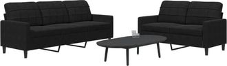 vidaXL Vidaxl - Juego De Sof&aacute;s Con Cojines 2 Piezas Terciopelo Negro