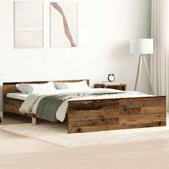 Berkfield Home Bed Frame without Mattress Old Wood 140x190cm Engineered Wood in Brown | Size: 140x190 cm