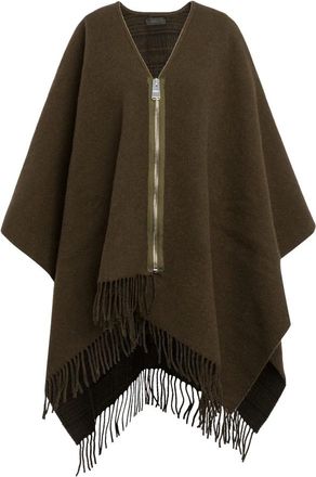 Dondup Cappa Double Face - Dames - Ponchos - Groen - ONE Size - Wol - Jassen