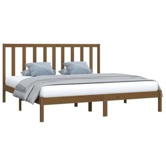 Berkfield Home Beautiful Bed Frame Honey Brown Solid Wood Pine 200x200 cm