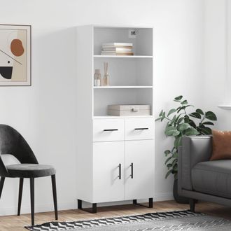 vidaXL Vidaxl - Aparador Alto Madera Contrachapada Blanco 69,5x34x180 Cm