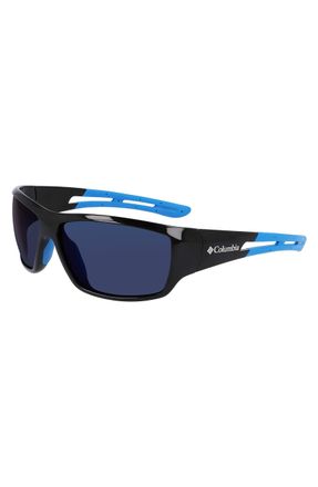 Columbia Mens Sunglasses C525SP UTILIZER - Shiny Black & Blue/Blue Mirror with Blue Mirror Lens