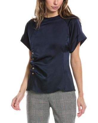 Gracia Ruched Front Button Blouse