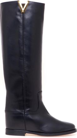Via Roma 15 Stivale 2568 - Dames - Hoge Laarzen - Zwart - 42 EU - Leer - Schoenen