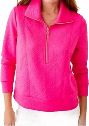 Lilly Pulitzer Eleni Pullover In Sun Shell Pink Butterfly Quilted Knit